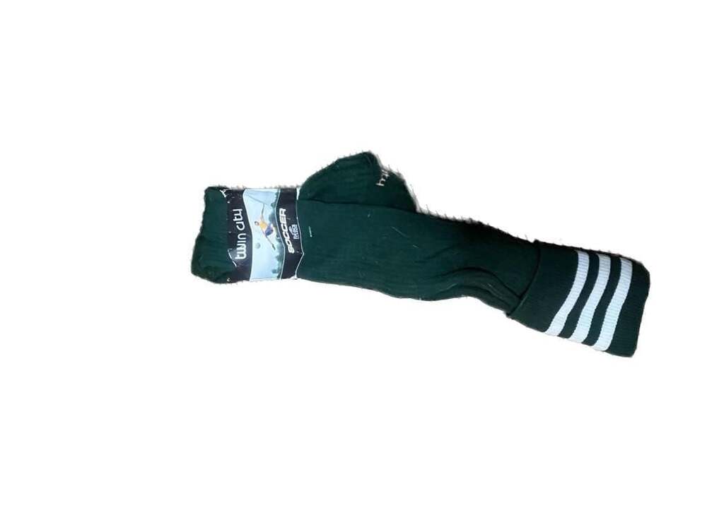 Twin City TCK Soccer Socks Green White Striped Mens 9-12 Womens 11-12